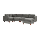 Modern Modular Sectional couch,6 Seaters Sleeper Sofa Upholstered Corduroy Free Combination Sofa(Grey)