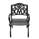 Outdoor Aluminum 5pc Round Black Patio Dining Set with Four Chairs