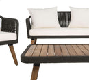 Outdoor Patio 4 Piece Eucalyptus Rope Furniture Set