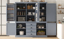 [Assembly Video Provided] TOPMAX 73'' Freestanding Wooden Kitchen Pantry Organizers and Storage Kitchen Cabinet with Drawers Cupboard with Door Shelves and Adjustable Shelves for Dining Room, Gray