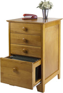 Studio File Cabinet Honey Finish With Three Drawers