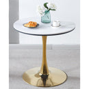 1+4,5pieces dining set, Table metal leg Mid-century Dining Table for 4-6 people With Mdf Table Top, Pedestal Dining Table, End Table Leisure Coffee Table
