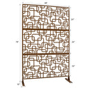 Outdoor & Indoor Privacy Screen Metal Privacy Screen 76' H×48' W, Freestanding Decorative Privacy Screen for Deck Balcony Patio, Privacy Fence Panels for Outside Lawn Garden PS114 BROWN