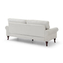 80-Inch Modern Linen 3 seat Sofa with Wooden Legs & Crystal button and Copper Nail, Tufted Backrest, Perfect for Living Room, Bedroom, or Office (Beige)