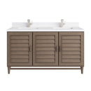 James Martin Portland 60" Double Bathroom Vanity, Whitewashed Walnut