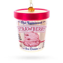 Strawberry Ice Cream Pint Glass Christmas Ornament