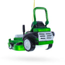 Riding Lawn Mower Glass Christmas Ornament