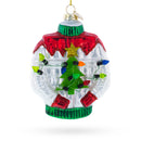 Ugly Christmas Sweater with Multicolor Light Glass Christmas Ornament
