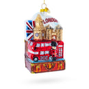 Landmarks of London, United Kingdom Glass Christmas Ornament