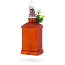 Whiskey Bottle with Holiday Accent Glass Christmas Ornament