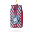 Santa’s Choice Coffee Bag Glass Christmas Ornament