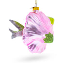 Hummingbird with Hibiscus Glass Christmas Ornament