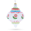 Finial with Floral Pattern Glass Christmas Ornament