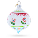 Floral Finial Drop Glass Christmas Ornament