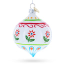Floral Finial Drop Glass Christmas Ornament