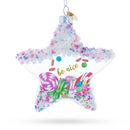 Sugar Star with Shakable Sprinkles Glass Christmas Ornament