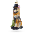 German Shepherd K9 Police Dog Glass Christmas Ornament
