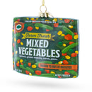 Mixed Vegetables Frozen Box Glass Christmas Ornament