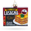 Lasagna Box Glass Christmas Ornament