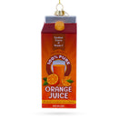 Orange Juice Carton Glass Christmas Ornament