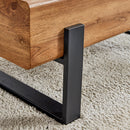 Rustic MDF Coffee Table with Metal Legs - Natural Wood Tone Elegance, 47.24 Inch Long Modern Minimalist Design