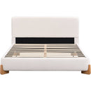 Elegant Boucle Upholstered Bed, A Luxurious and Comfortable Bedroom Centerpiece, Queen Size, White