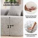 MODEL LY-025 COMPRESSION SOFA :4 Seater  Light Gray  Sofa with Chenille fabric, 30D ,60 Hardness full sponge,4 pillows for Living Room, Home Furniture Sleeper Sectional Sofa for Apartment