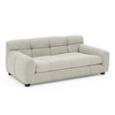Modern Beige Pet Sofa with Backrest and Armrests, Linen Fabric for Medium and Large Dogs