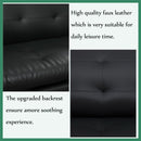 Leather Sofa Set 3 Piece With Loveseat And Armchair For Living Room Black