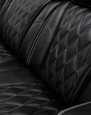 Black Leather Power Recliner With Adjustable Headrest