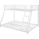 Twin Over Full Metal Bunk Bed With Flat Ladder Guard Rail