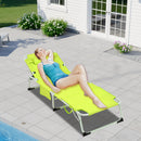 3-in-1 Heavy Duty Tanning Chair with Face Hole Adjustable 5-Position Folding Chaise Lounge Chairs for Outside Portable Lay Flat Beach Lounge Chair for Outdoor Sunbathing Patio Pool Lawn Camping Deck P