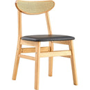 The stylish and durable solid wood dining chair, small curved back, PU cushion, and beautiful shape match perfectly with any room and everyday use