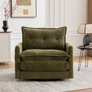 UNITED WE WIN Swivel Barrel Chair - Mid Century Modern Chair, Thick Padded Arm Chair with Solid Metal Base, Comfortable Single Sofa Chair, Swivel Accent Chair for Living Room Bedroom