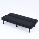 Stylish Corduroy Sofa Bed with Convertible Design in Black, Beige, Pink - 66-Inch