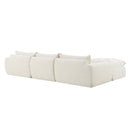 [VIDEO Provided] 116'' Fully Compressed Sofa with High Density Foam, No Assembly Required, Legless Design without Frame, Integrated Backrest and Seat Cushion, Free Combination, Particle Chenille