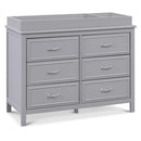 Charlie 6 Drawer Double Dresser Grey For Nursery And Kids Bedroom Storage