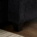 Convertible Chaise Lounge 63' Loveseat Sofa Bed with USB Ports, Cup Holders, Phone Holder & Storage, Black Corduroy