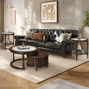 Modern Nesting Coffee Table Set with Matching Glass Side Table – Elegant Rubberwood Frame and Functional Storage