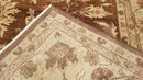 Indo Persian Rug 10x14, Mahal Sultanabad Oriental Carpet, Burnt Orange & Beige, Handmade Wool Area Rug