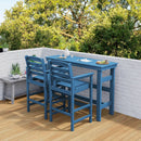 Adirondack Outdoor Bar Table And Chairs Set Blue