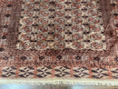 Pakistani Bokhara Turkoman Rug 7x10, Handmade Vintage Wool Carpet, Brown-Red