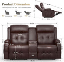 Reclining Massage Loveseat With USB Ports And Wall Hugger