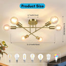 Gold Sputnik Chandelier Semi Flush Mount Ceiling Fixture