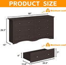 6 Drawer Dresser And TV Stand For 65 Inch TV Brown