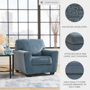 Modern Upholstered Accent Chair In Blue For Living Room