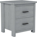 4-Pieces Bedroom Sets Queen Size Vintage Wooden Bed Frame with 2 Nightstands and 1 Dresser,Light Gray