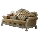 Dresden - Sofa - Bone PU & Gold Patina