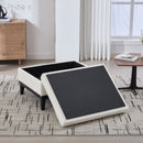 33.86'W Upholstered Wood Base Storage Ottoman with Reversible Lid Coffee Table, Foot Stool Square Footrest with Rubberwood Legs for Living Room Bedroom Entryway and Office, Ivory Boucle.