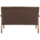 Mid-Century Modern Solid Loveseat Sofa Upholstered Pu Leather Loveseat, 2-Seat Upholstered Loveseat Sofa Modern Couch